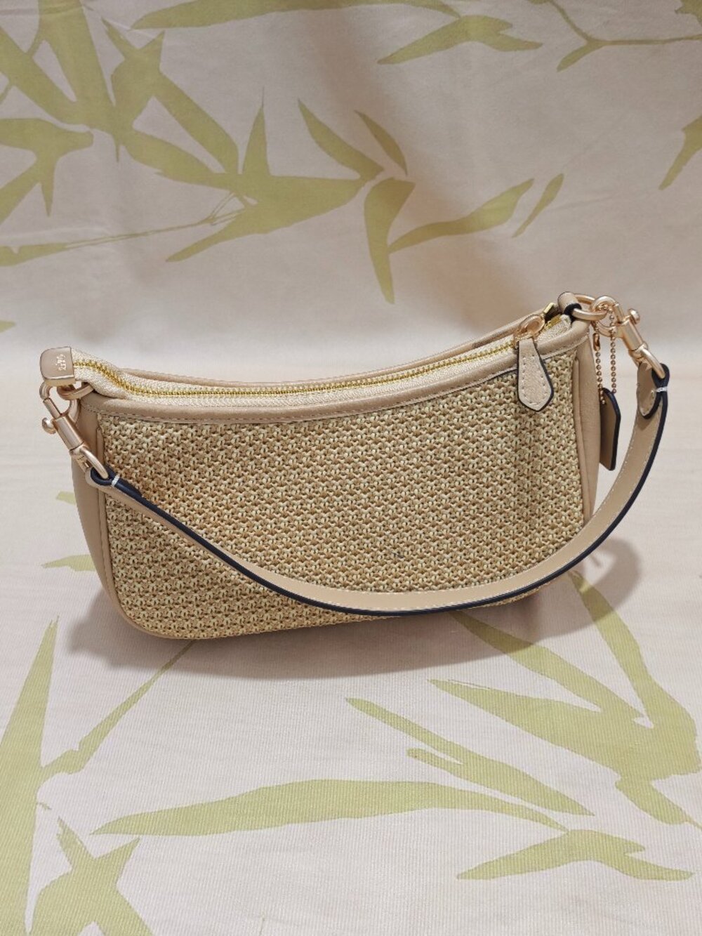 Beige Coach Straw Shoulder Crossbody Bag - Picture 4 of 12